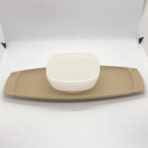 Vintage 70’s Tupperware Servette Chip & Dip Tray/Serving Set